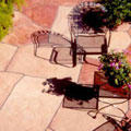 Fitted flagstone patio