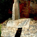 Stone sculpture installation at San Francisco Garden Show (sculptures by Suzanne Biaggi)